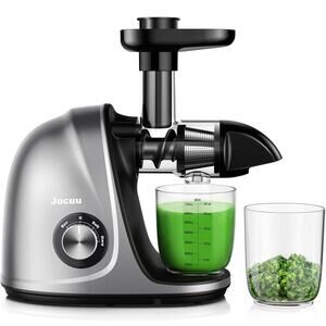 Jocuu Cold Press Juicer – Quiet, Easy to Clean, with Recipes & Brush